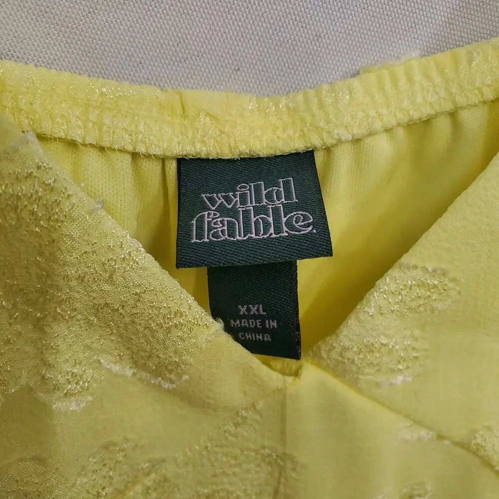 Wild Fable Women's Dress Yellow Game Day Ruffle Mini Skater Tiered NWT Size XXL - Picture 3 of 9